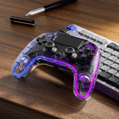 Porodo gaming crystal shell ps4 controller _ Clear